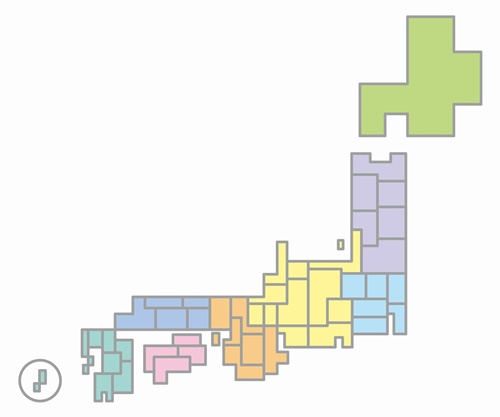 日本地図(自治体のイメージ)