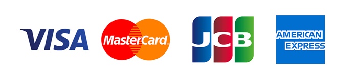 Visa、MasterCard、JCB、アメリカンエキスプレス